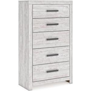Signature Design by Ashley Drystan Casual 5 Drawer Chest, Dark Brown & Gray(White Plank)