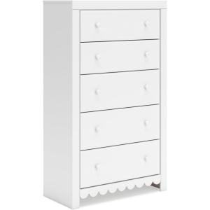 Signature Design by Ashley Drystan Casual 5 Drawer Chest, Dark Brown & Gray(White Scallop)