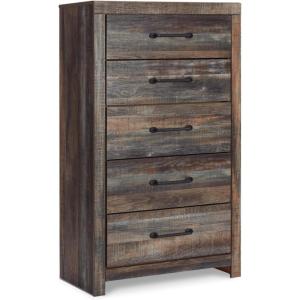 Signature Design by Ashley Drystan Casual 5 Drawer Chest, Dark Brown & Gray(Whitewash)