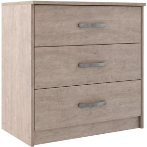 Signature Design by Ashley Finch Modern 5 Drawer Chest of Drawers with Ball-bearing Construction and Safety Stop, Black(Beige)