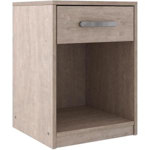 Signature Design by Ashley Flannia Scandanavian 1 Drawer Night Stand, Vintage Gray(Beige)