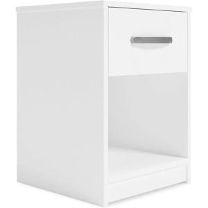 Signature Design by Ashley Flannia Scandanavian 1 Drawer Night Stand, Vintage Gray(White-1)