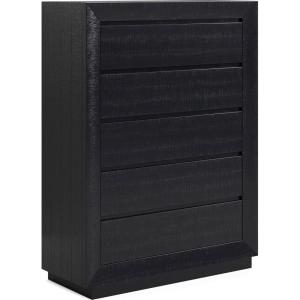 Signature Design by Ashley Juararo Rustic 5 Drawer Chest of Drawers, Aged Dark Brown(Black)