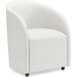 Signature Design by Ashley Korestone Contemporary Upholstered Home Office Desk Chair with Casters, White