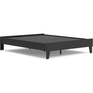 Signature Design by Ashley Socalle Casual Queen Platform Bed with Metal Slats, No Box Spring Needed, Black(Black)