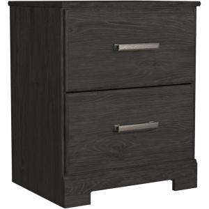 Signature Design by Ashley Stelsie Contemporary 2 Drawer Nightstand, 24.41″ Tall, White(Black)