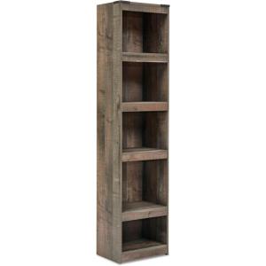 Signature Design by Ashley Trinell Rustic Entertainment Center Pier Bookcase with 3 Adjustable Shelves, Natural Brown(Brown)