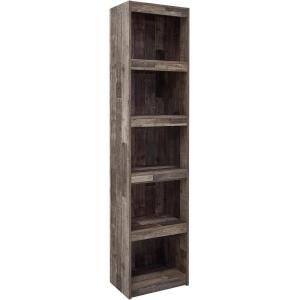Signature Design by Ashley Trinell Rustic Entertainment Center Pier Bookcase with 3 Adjustable Shelves, Natural Brown(Rustic Gray)