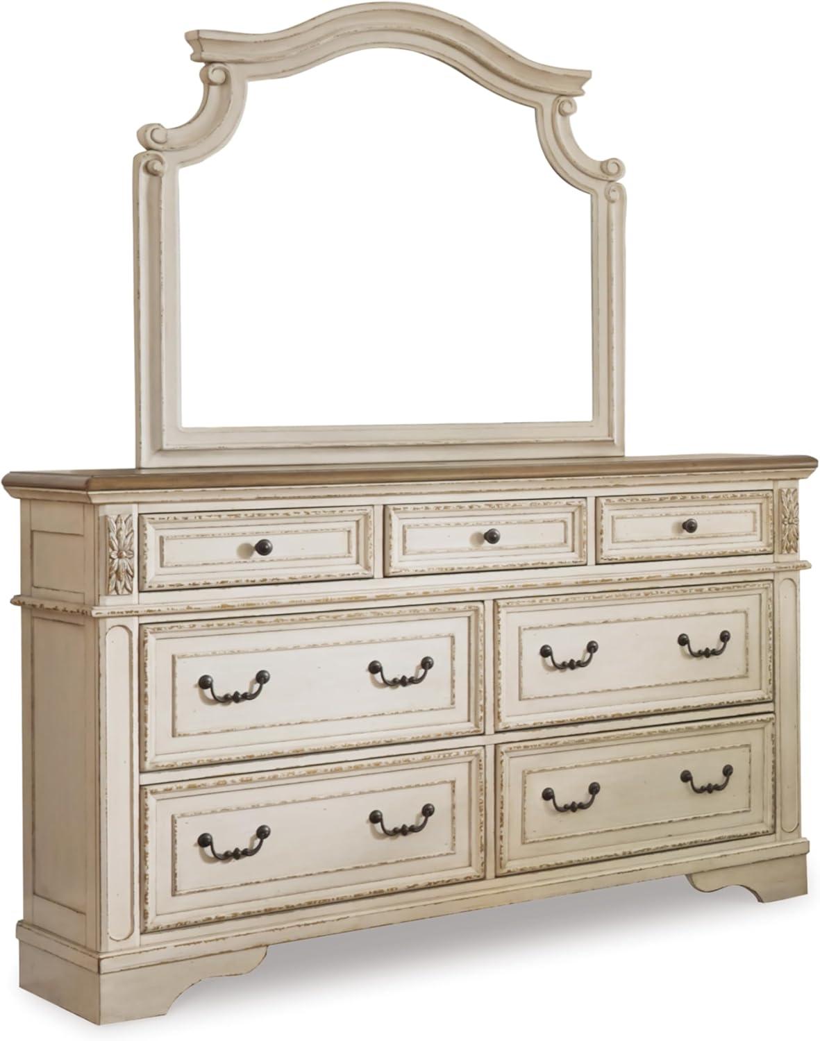 imageSignature Design By Ashley Realyn French Country Youth 6 Drawer Dresser Chipped White ampamp BrownCream