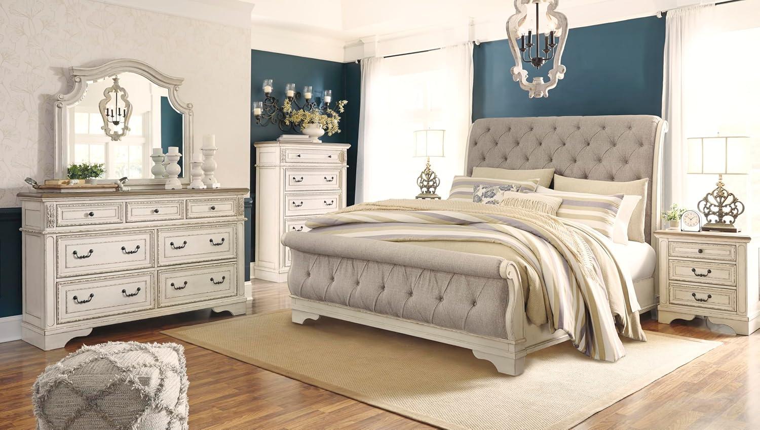 imageSignature Design By Ashley Realyn French Country Youth 6 Drawer Dresser Chipped White ampamp BrownCream