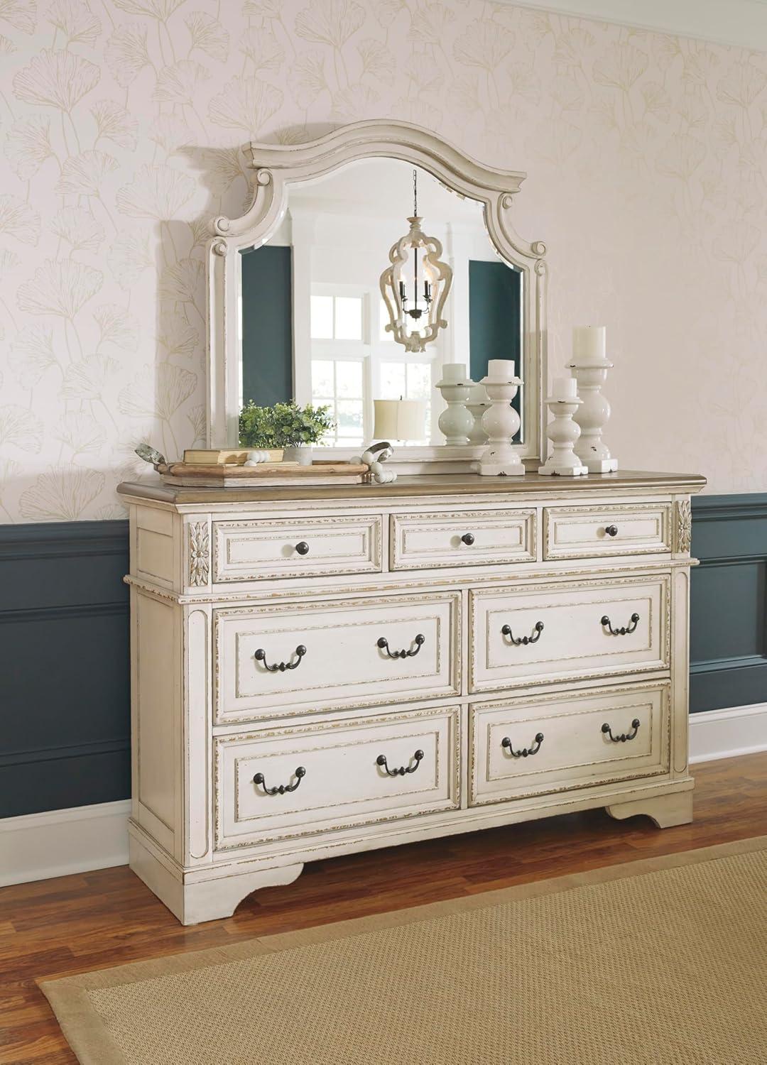 imageSignature Design By Ashley Realyn French Country Youth 6 Drawer Dresser Chipped White ampamp BrownCream