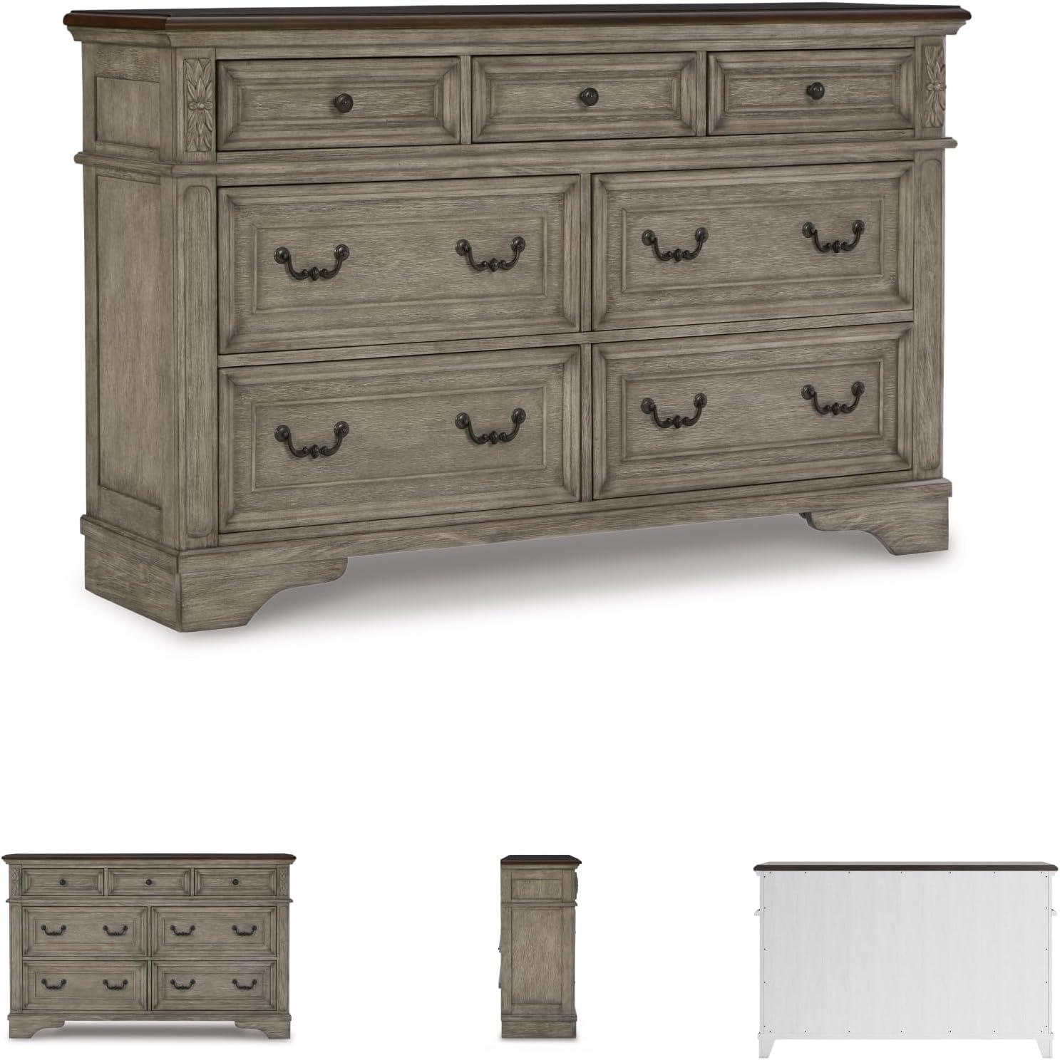 imageSignature Design By Ashley Realyn French Country Youth 6 Drawer Dresser Chipped White ampamp BrownGrey