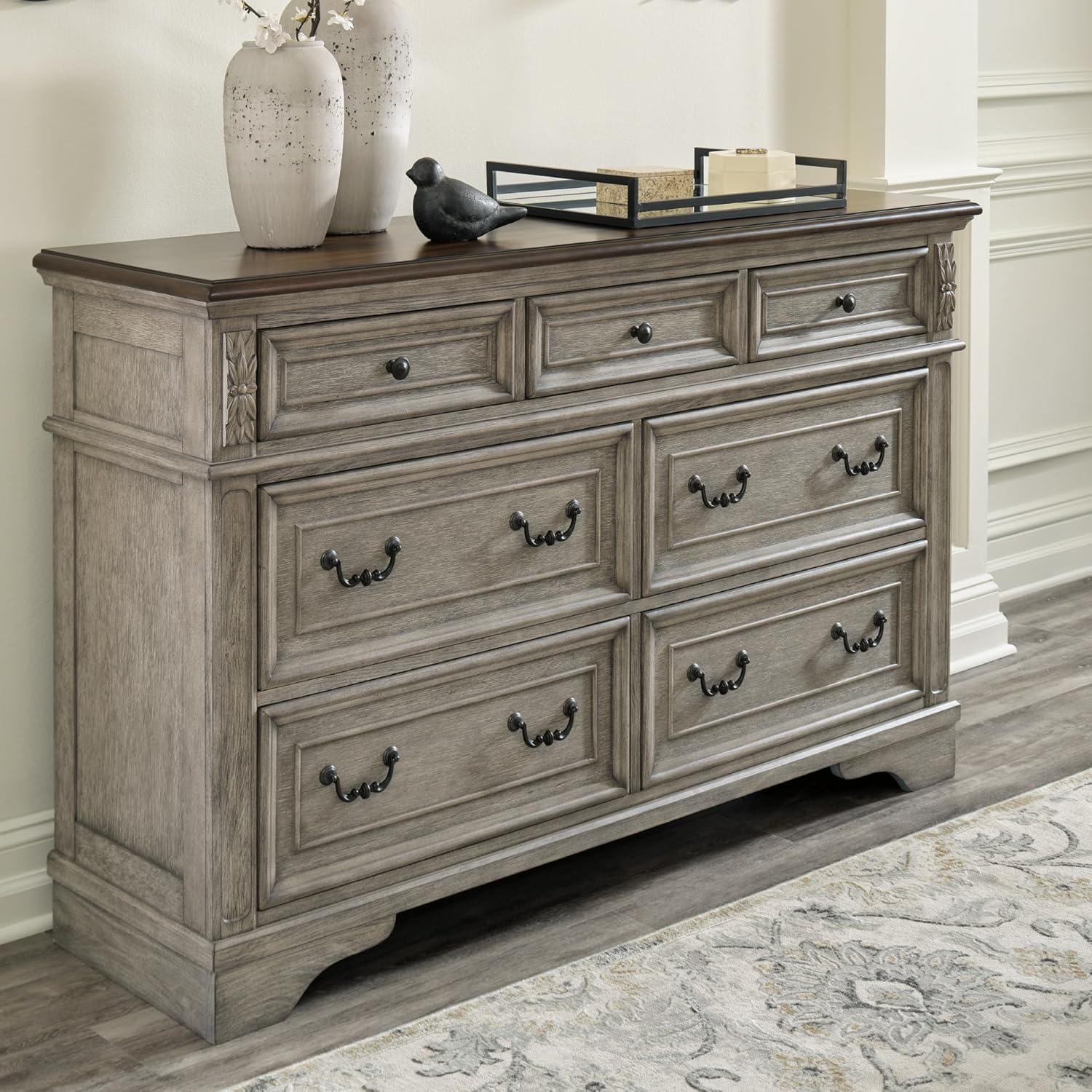imageSignature Design By Ashley Realyn French Country Youth 6 Drawer Dresser Chipped White ampamp BrownGrey