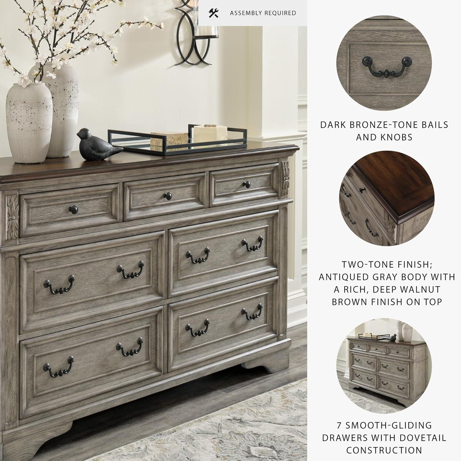 imageSignature Design By Ashley Realyn French Country Youth 6 Drawer Dresser Chipped White ampamp BrownGrey