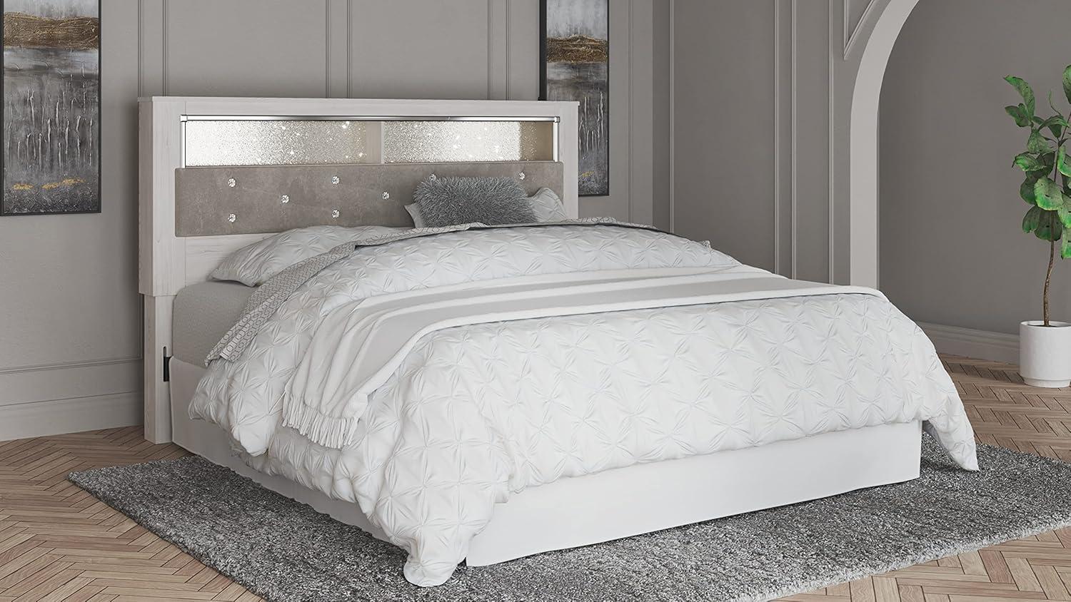 imageSignature Design by Ashley Altyra Modern SmoothGliding 6Drawer Dresser and Mirror with Safety Stop WhiteKing Bookcase Headboard Only