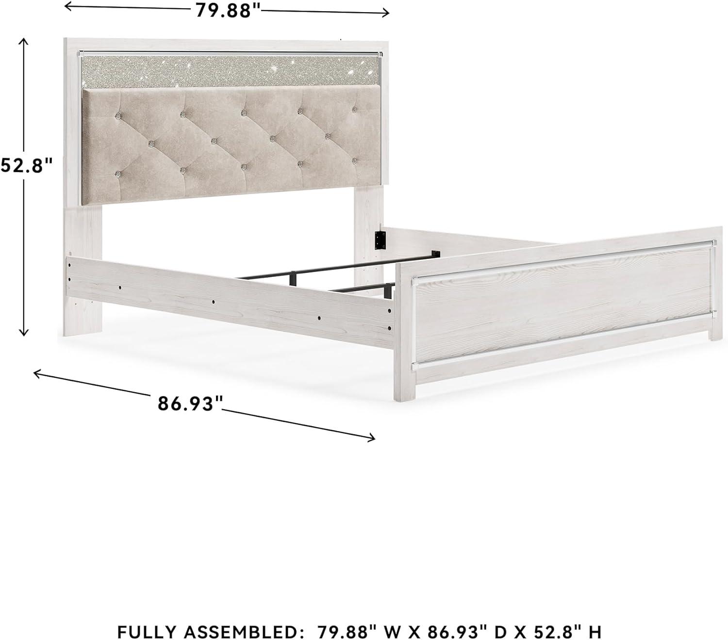 imageSignature Design by Ashley Altyra Modern SmoothGliding 6Drawer Dresser and Mirror with Safety Stop WhiteKing Panel Bed