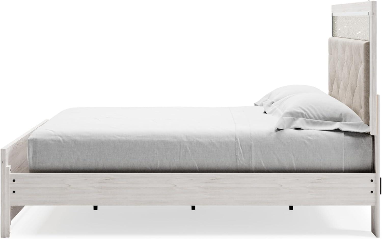 imageSignature Design by Ashley Altyra Modern SmoothGliding 6Drawer Dresser and Mirror with Safety Stop WhiteKing Panel Bed with Rails