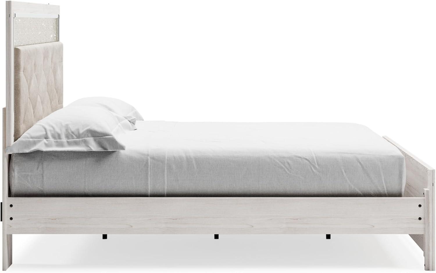 imageSignature Design by Ashley Altyra Modern SmoothGliding 6Drawer Dresser and Mirror with Safety Stop WhiteKing Panel Bed with Rails