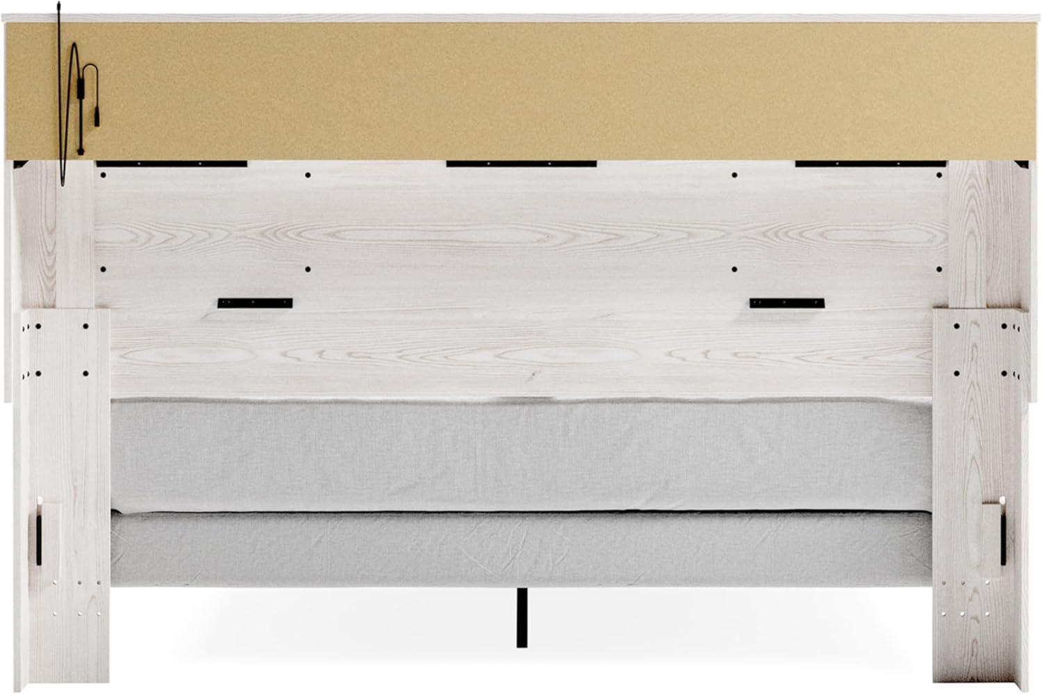 imageSignature Design by Ashley Altyra Modern SmoothGliding 6Drawer Dresser and Mirror with Safety Stop WhiteKing Panel Bookcase Bed