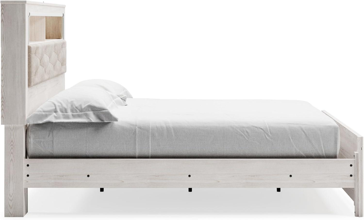 imageSignature Design by Ashley Altyra Modern SmoothGliding 6Drawer Dresser and Mirror with Safety Stop WhiteKing Panel Bookcase Bed