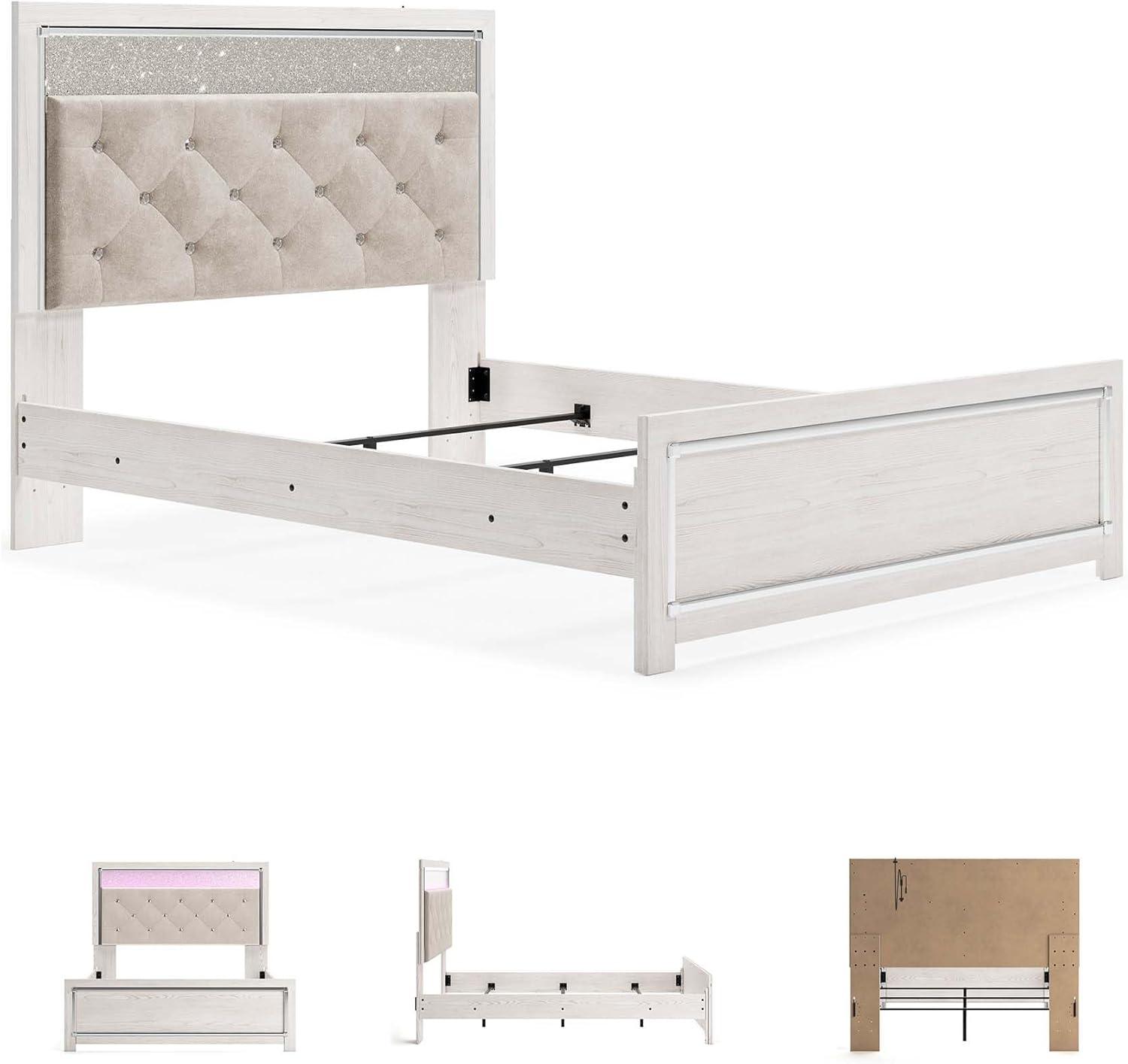 imageSignature Design by Ashley Altyra Modern SmoothGliding 6Drawer Dresser and Mirror with Safety Stop WhiteQueen Panel Bed