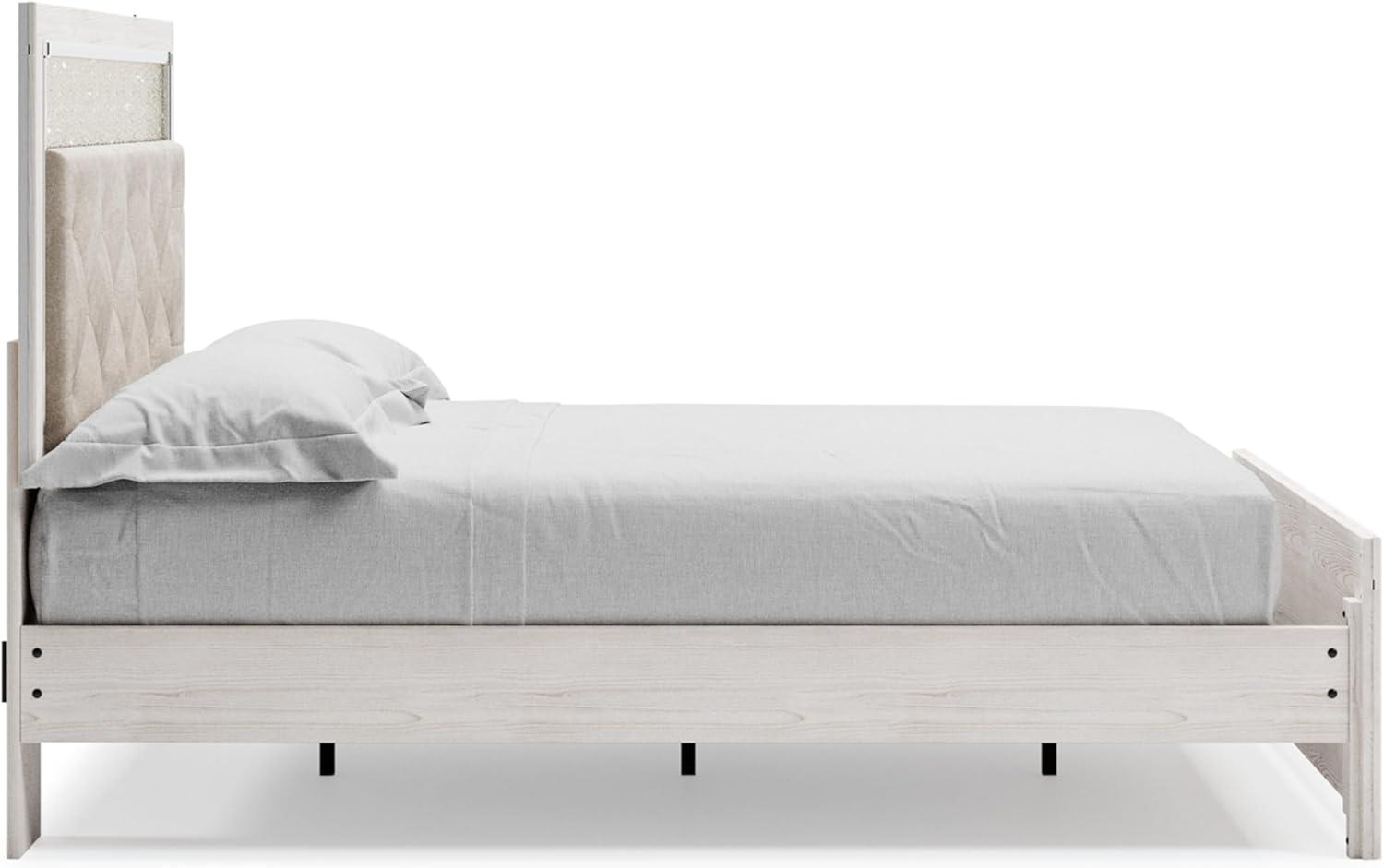 imageSignature Design by Ashley Altyra Modern SmoothGliding 6Drawer Dresser and Mirror with Safety Stop WhiteQueen Panel Bed with Slats