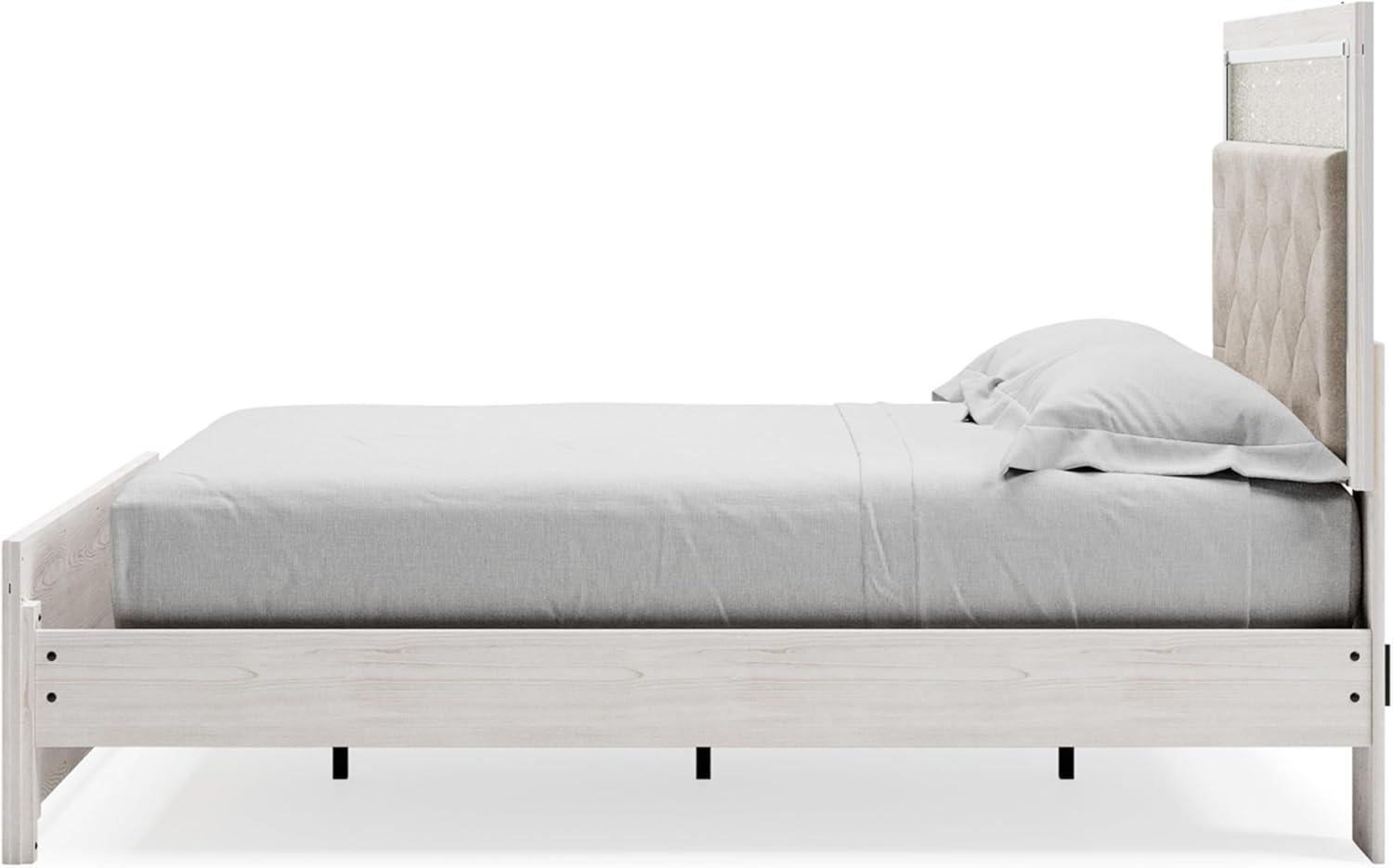 imageSignature Design by Ashley Altyra Modern SmoothGliding 6Drawer Dresser and Mirror with Safety Stop WhiteQueen Panel Bed with Slats
