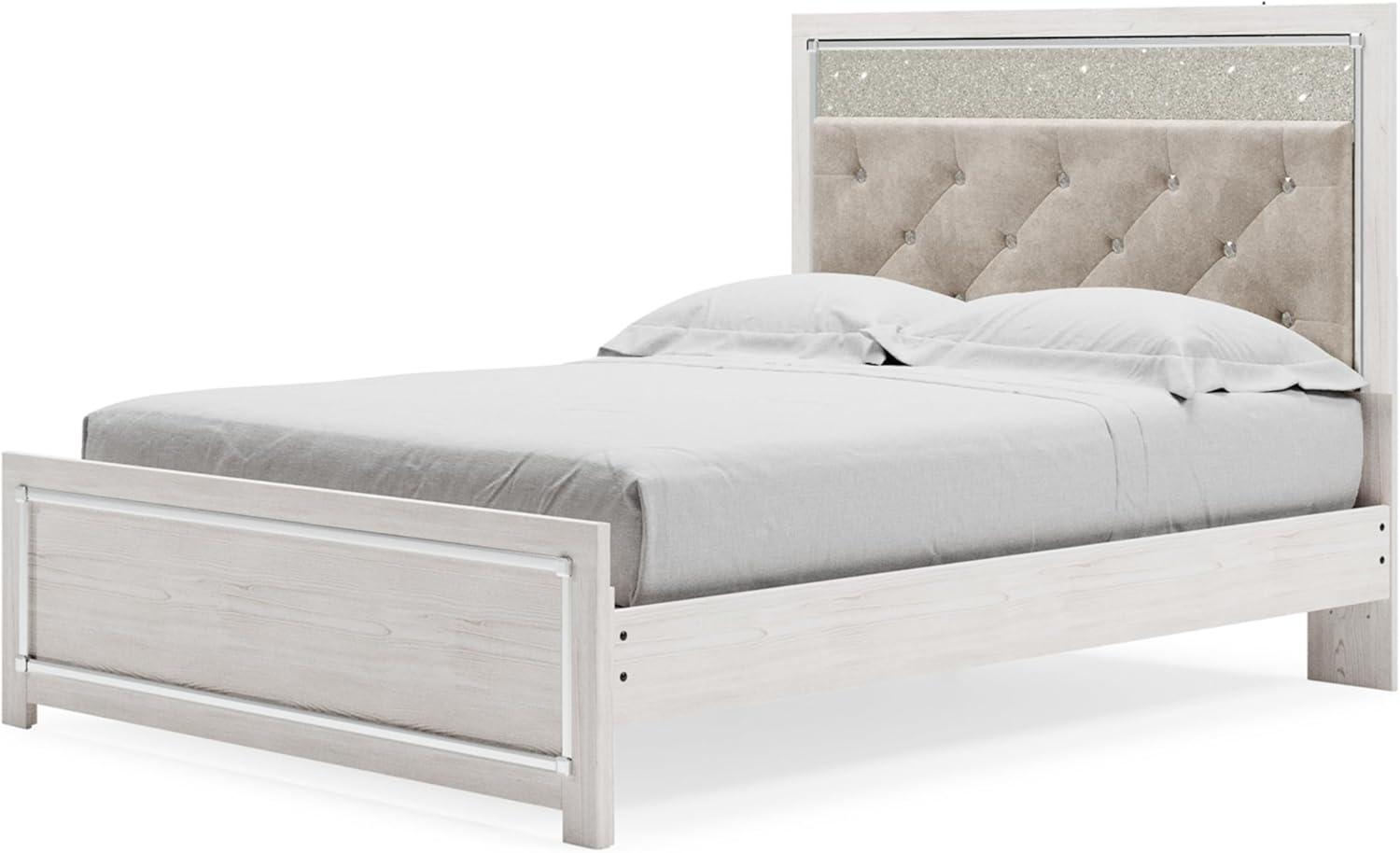 imageSignature Design by Ashley Altyra Modern SmoothGliding 6Drawer Dresser and Mirror with Safety Stop WhiteQueen Panel Bed with Slats