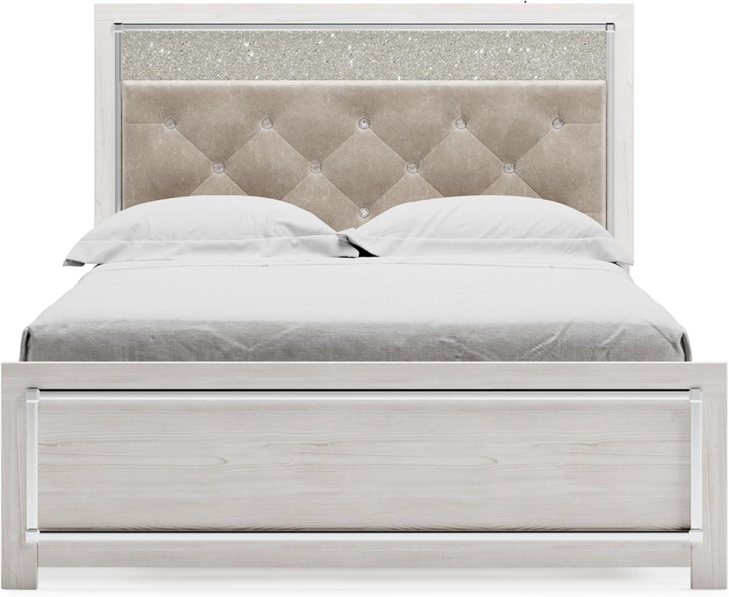 imageSignature Design by Ashley Altyra Modern SmoothGliding 6Drawer Dresser and Mirror with Safety Stop WhiteQueen Panel Bed with Slats