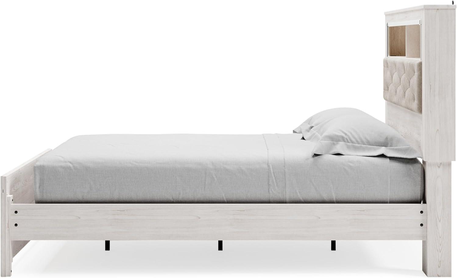 imageSignature Design by Ashley Altyra Modern SmoothGliding 6Drawer Dresser and Mirror with Safety Stop WhiteQueen Panel Bookcase Bed with Slats