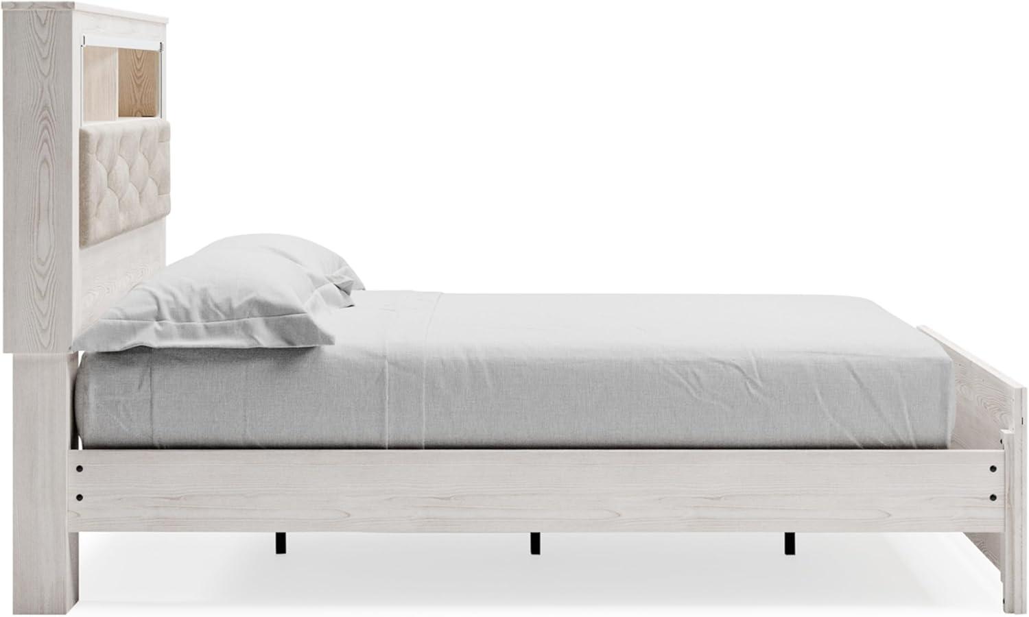 imageSignature Design by Ashley Altyra Modern SmoothGliding 6Drawer Dresser and Mirror with Safety Stop WhiteQueen Panel Bookcase Bed with Slats