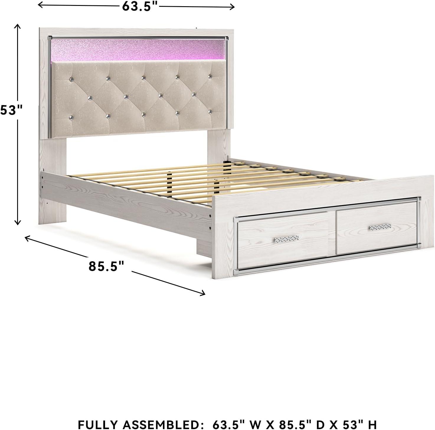 imageSignature Design by Ashley Altyra Modern SmoothGliding 6Drawer Dresser and Mirror with Safety Stop WhiteQueen Storage Bed