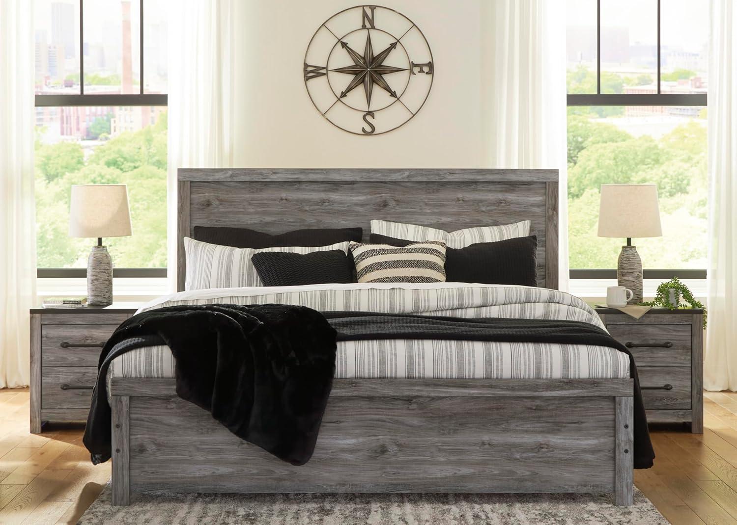 imageSignature Design by Ashley Anarasia Traditional Full Sleigh Bed with Metal Slats Foundation or Box Spring Needed WhiteDark Gray