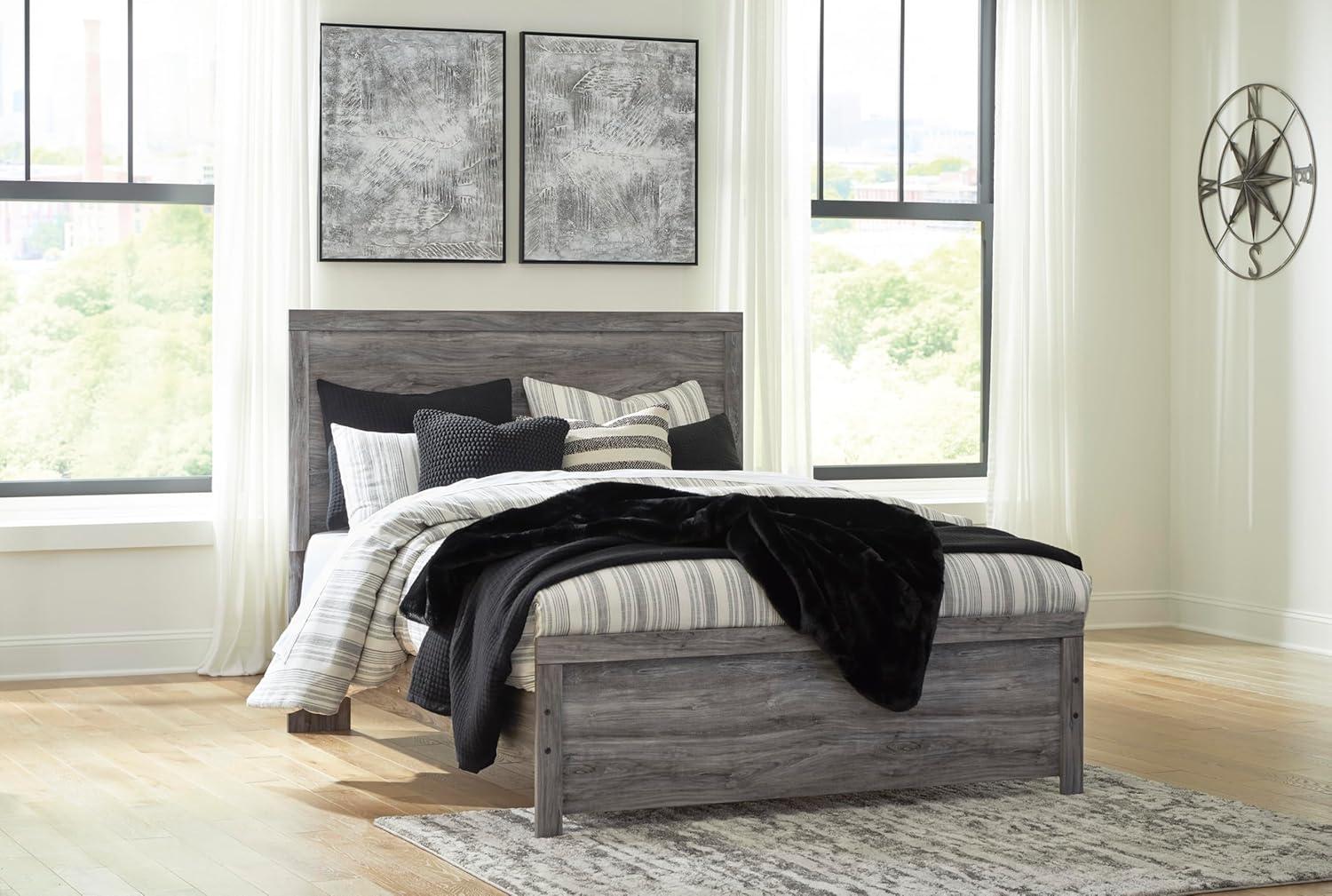 imageSignature Design by Ashley Anarasia Traditional Full Sleigh Bed with Metal Slats Foundation or Box Spring Needed WhiteDark Gray