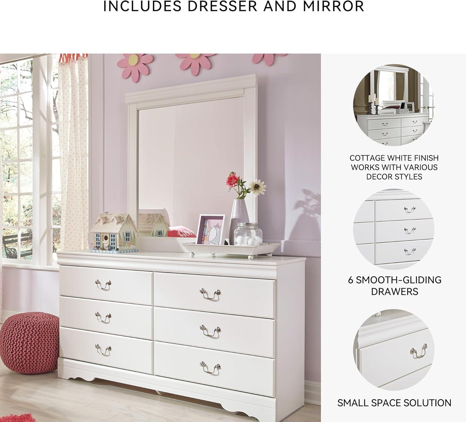 imageSignature Design by Ashley Anarasia Traditional Full Sleigh Bed with Metal Slats Foundation or Box Spring Needed WhiteWhite