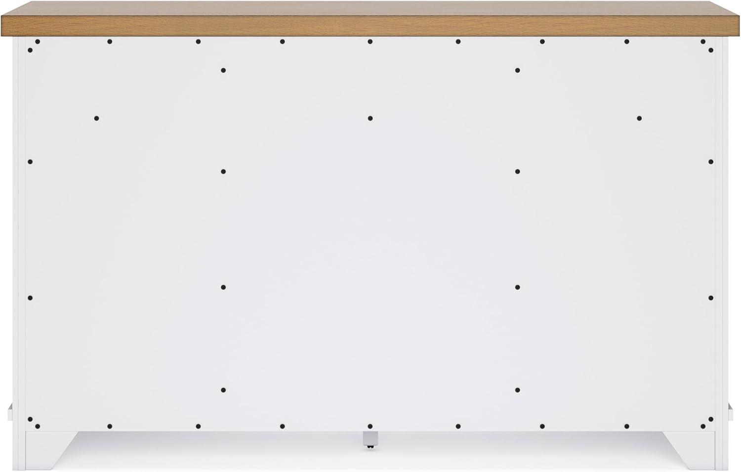 imageSignature Design by Ashley Ashbryn Casual Dining Server with FeltLined Drawers and Safety Stop White ampamp Light Brown