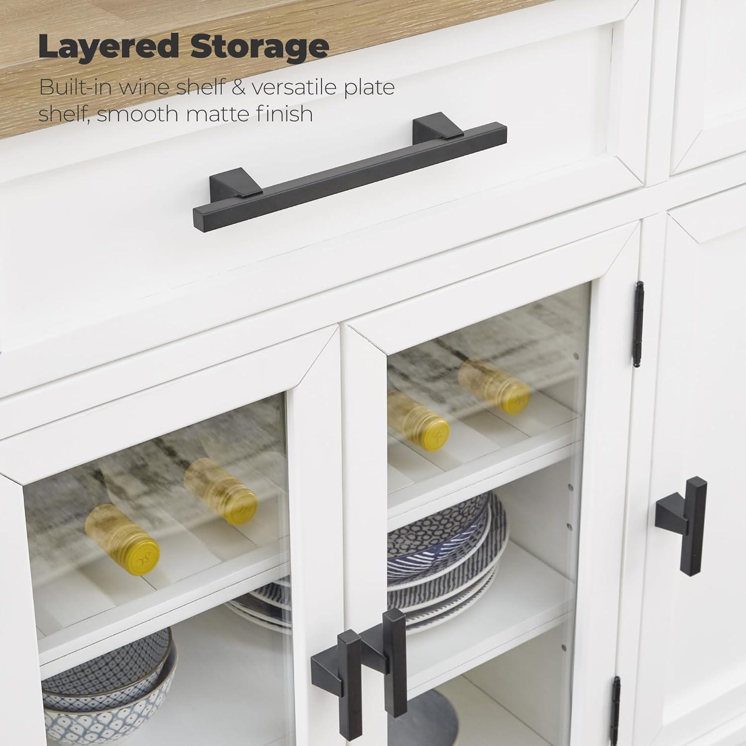 imageSignature Design by Ashley Ashbryn Casual Dining Server with FeltLined Drawers and Safety Stop White ampamp Light Brown