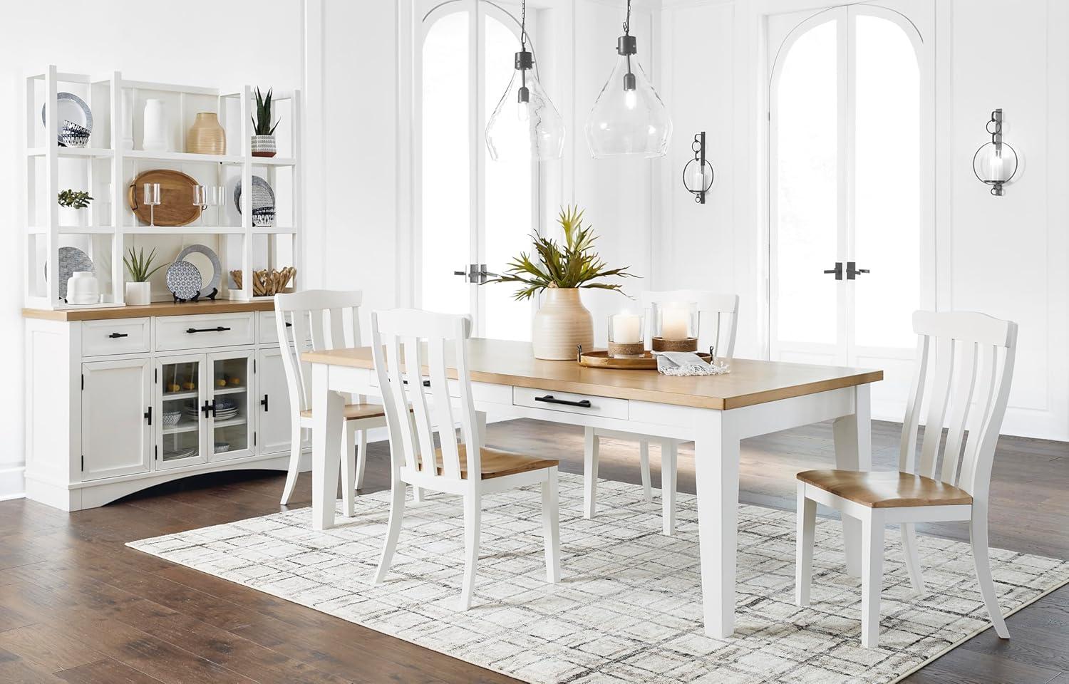 imageSignature Design by Ashley Ashbryn Casual Dining Server with FeltLined Drawers and Safety Stop White ampamp Light Brown