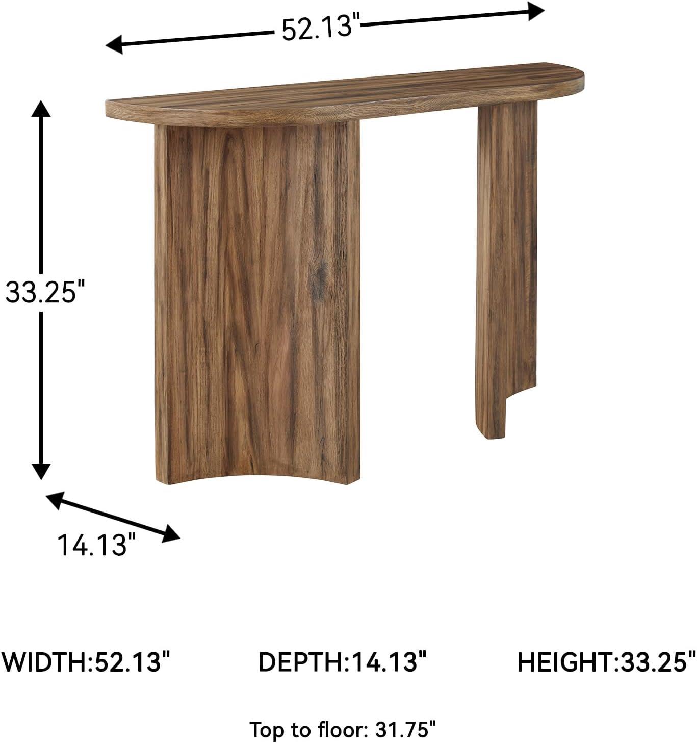 imageSignature Design by Ashley Austanny Rustic ThickTabletop Sofa Table with Curved Plinth Base Light Brown
