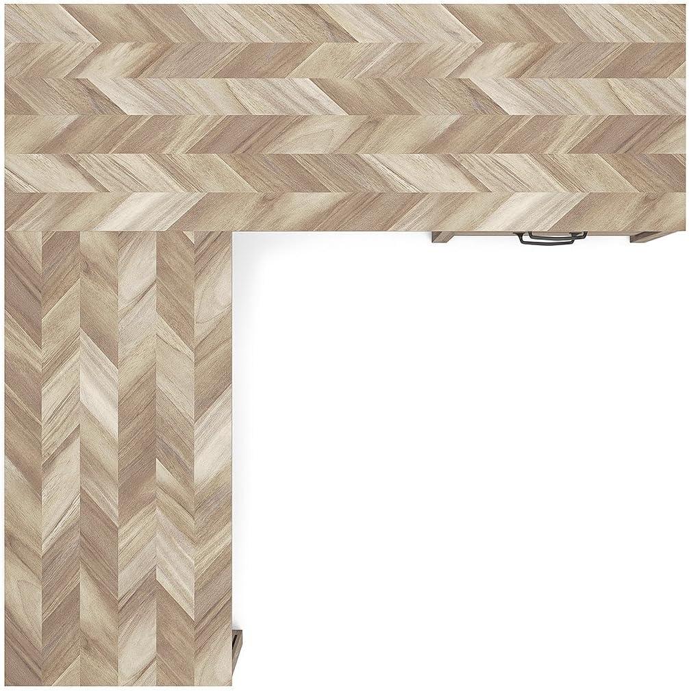 imageSignature Design by Ashley Battelle Casual 60quot Home Office Desk with 1 Drawer and Cabinet Door Light Brown60 Home Office Desk with Return