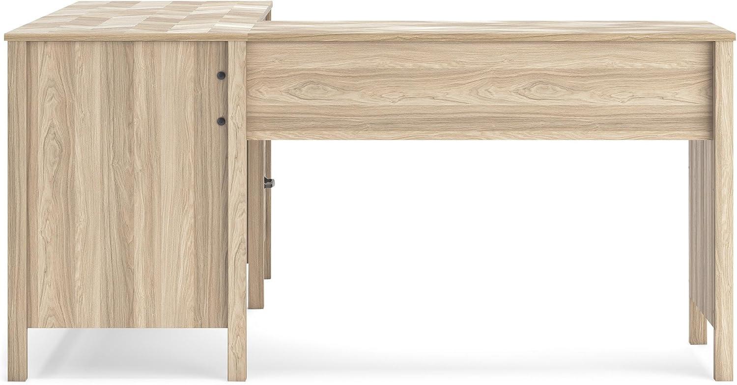 imageSignature Design by Ashley Battelle Casual 60quot Home Office Desk with 1 Drawer and Cabinet Door Light Brown60 Home Office Desk with Return