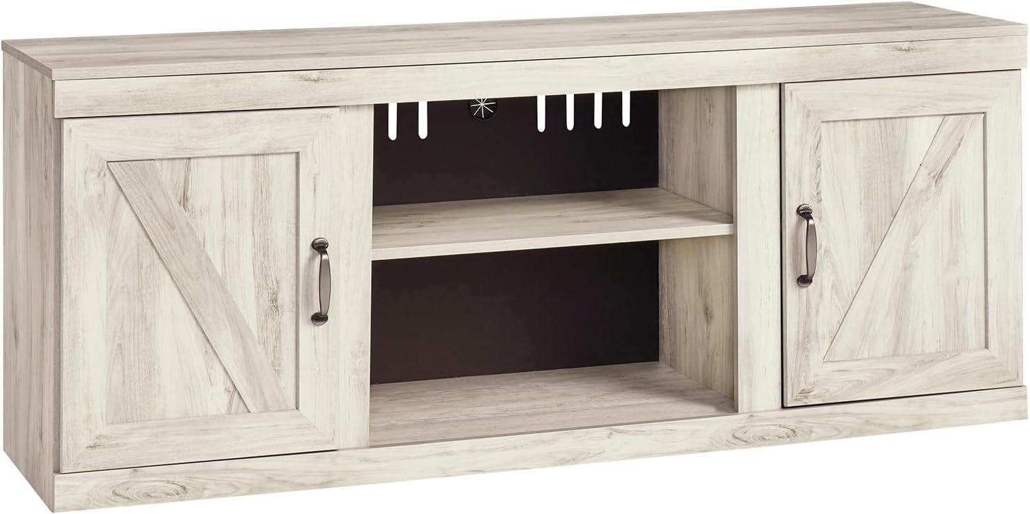 imageSignature Design by Ashley Bellaby Farmhouse TV Stand with Fireplace Option Fits TVs up to 60quot WhitewashWhitewash