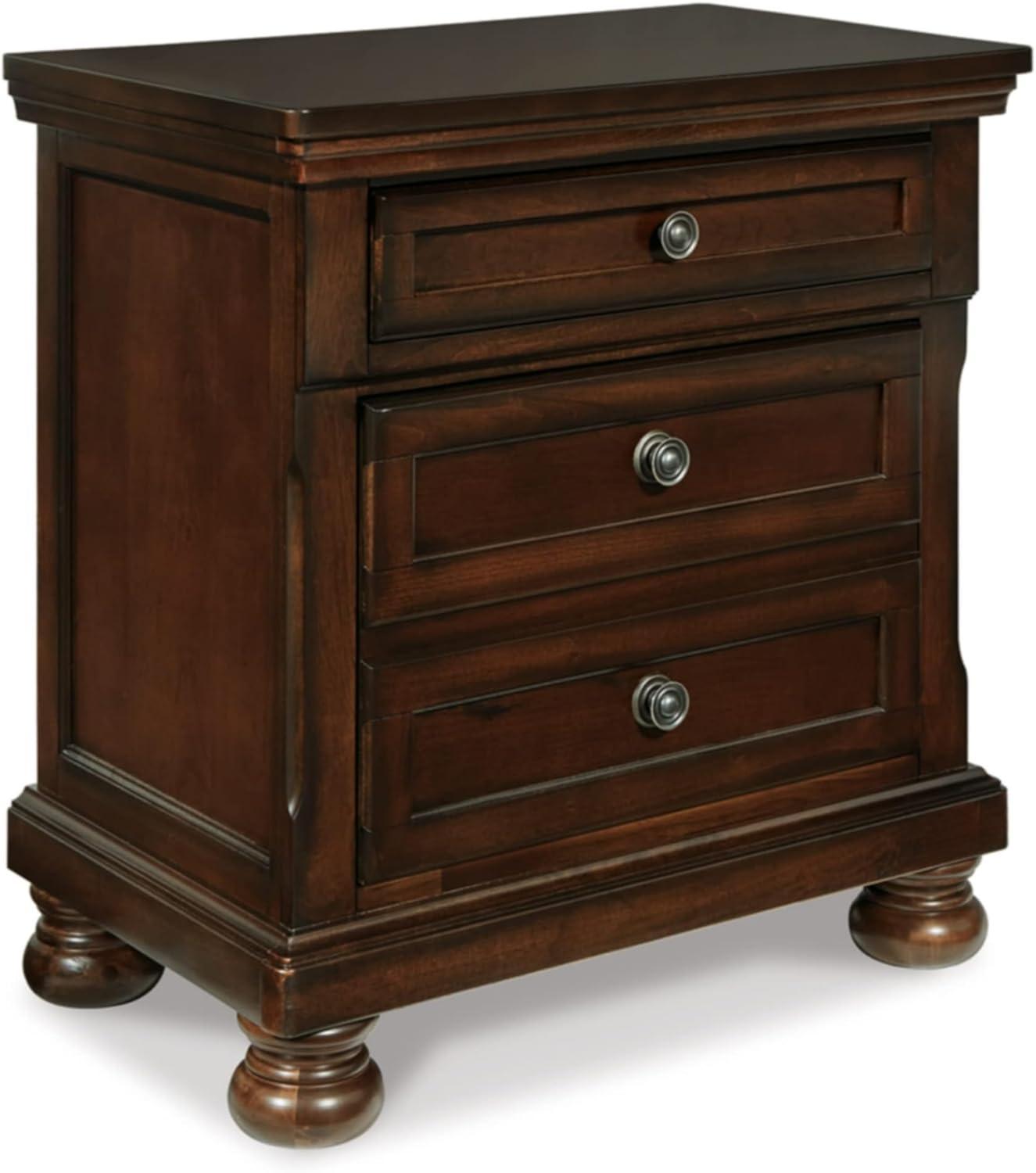 imageSignature Design by Ashley Blairhurst 3 Drawer Nightstand with USB Charging 2875quot Tall Light Grayish BrownBlack