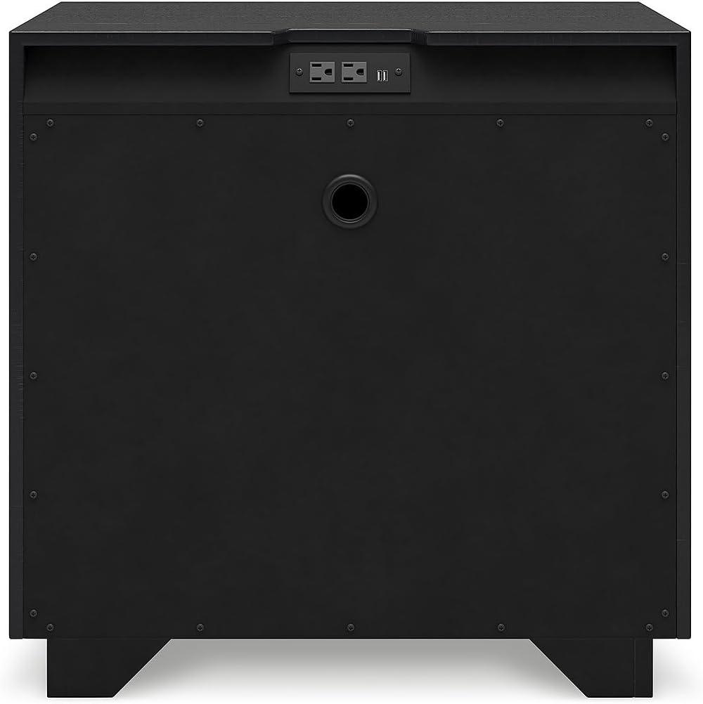 imageSignature Design by Ashley Blairhurst 3 Drawer Nightstand with USB Charging 2875quot Tall Light Grayish BrownBlack