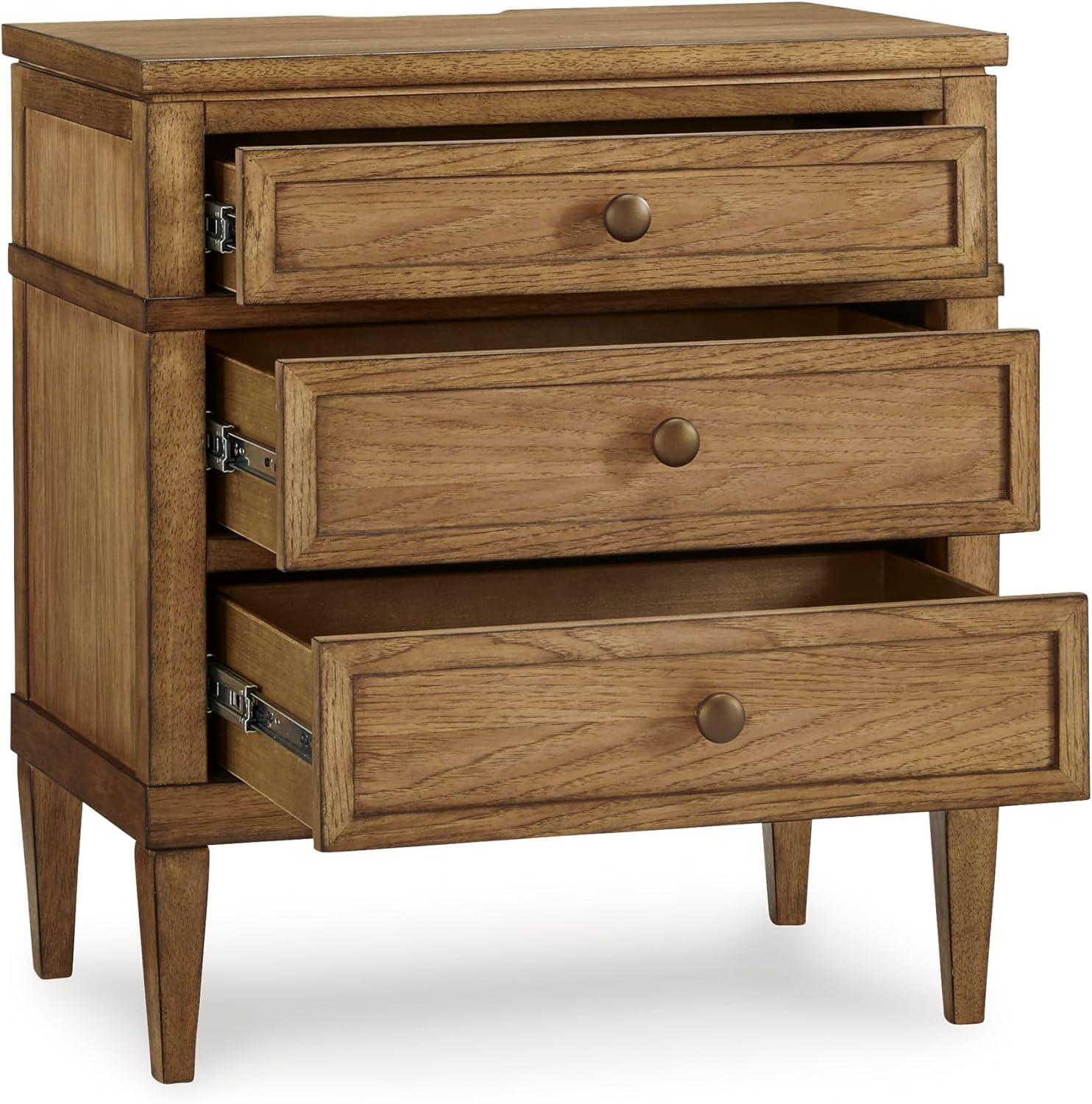 imageSignature Design by Ashley Blairhurst 3 Drawer Nightstand with USB Charging 2875quot Tall Light Grayish BrownBrown