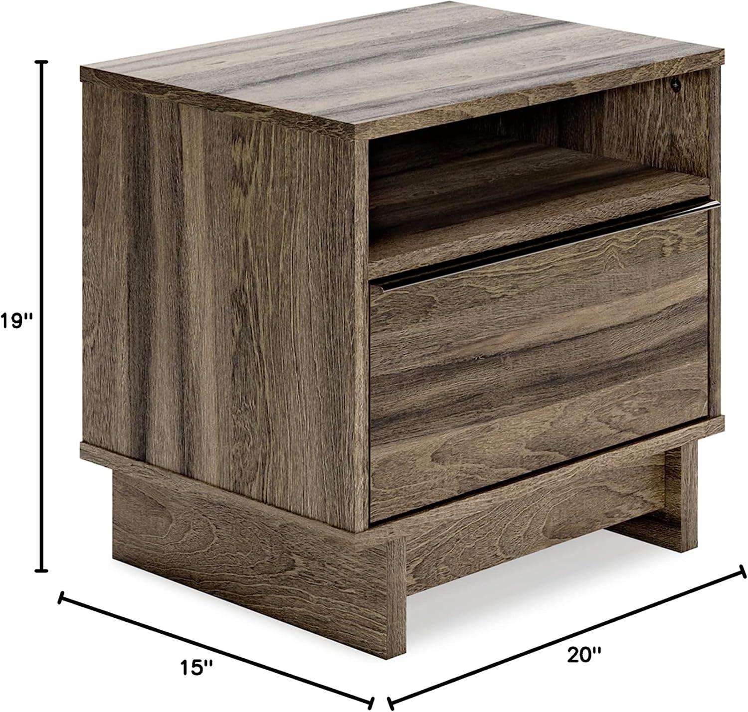 imageSignature Design by Ashley Blairhurst 3 Drawer Nightstand with USB Charging 2875quot Tall Light Grayish BrownBrown