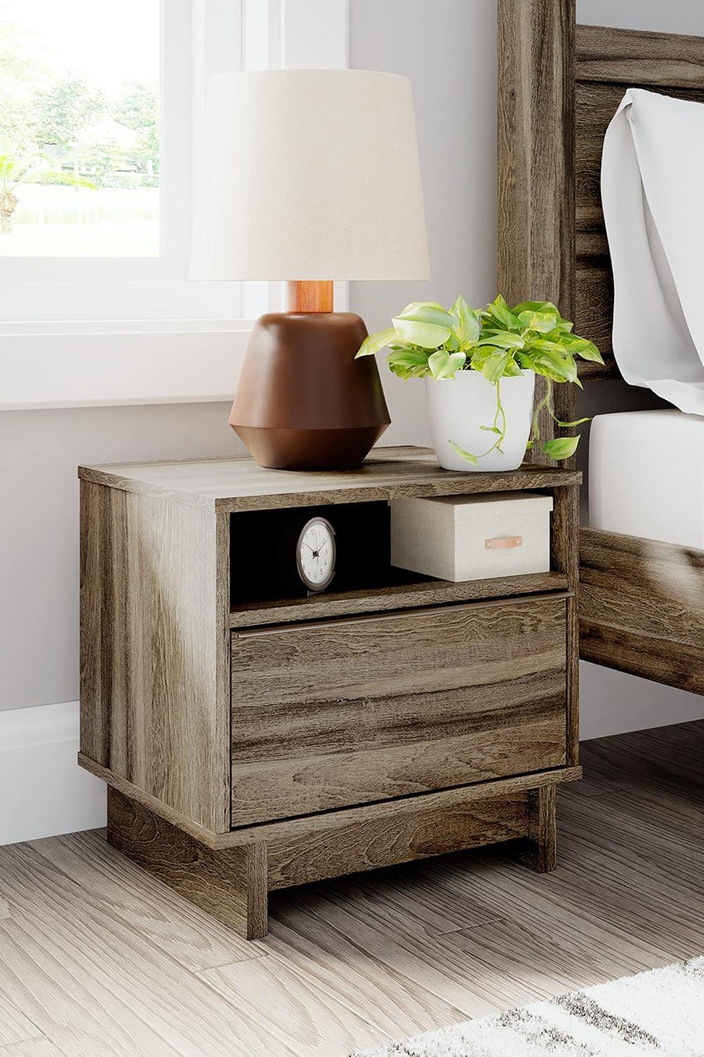 imageSignature Design by Ashley Blairhurst 3 Drawer Nightstand with USB Charging 2875quot Tall Light Grayish BrownBrown