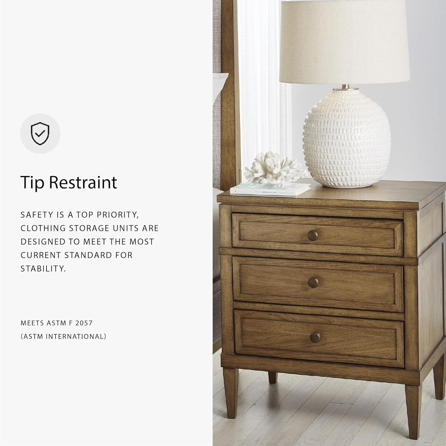 imageSignature Design by Ashley Blairhurst 3 Drawer Nightstand with USB Charging 2875quot Tall Light Grayish BrownBrown