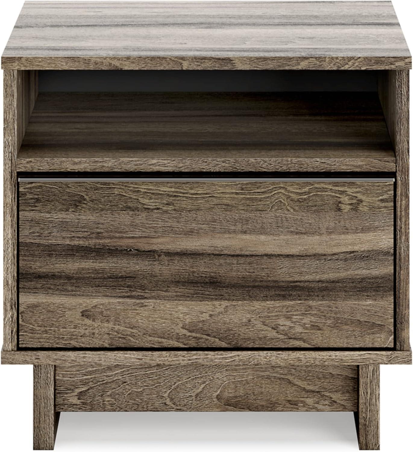 imageSignature Design by Ashley Blairhurst 3 Drawer Nightstand with USB Charging 2875quot Tall Light Grayish BrownBrown