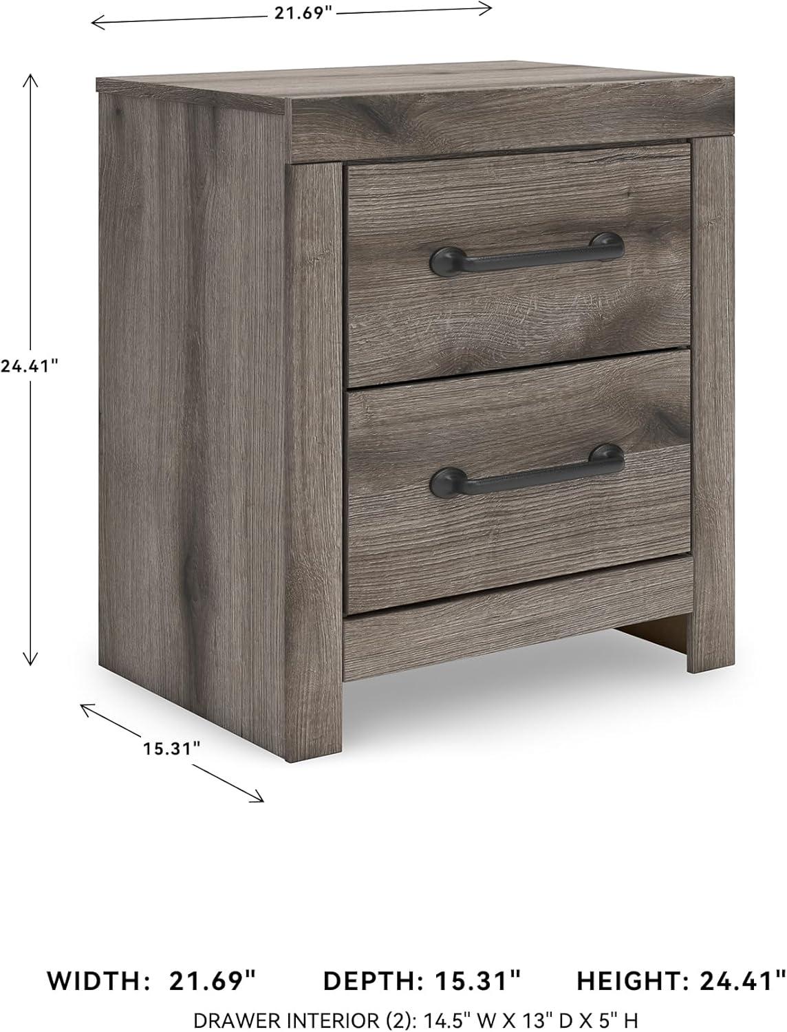 imageSignature Design by Ashley Blairhurst 3 Drawer Nightstand with USB Charging 2875quot Tall Light Grayish BrownBrown Gray